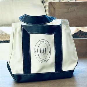 GAP Mini Navy and White Canvas Tote Bag
